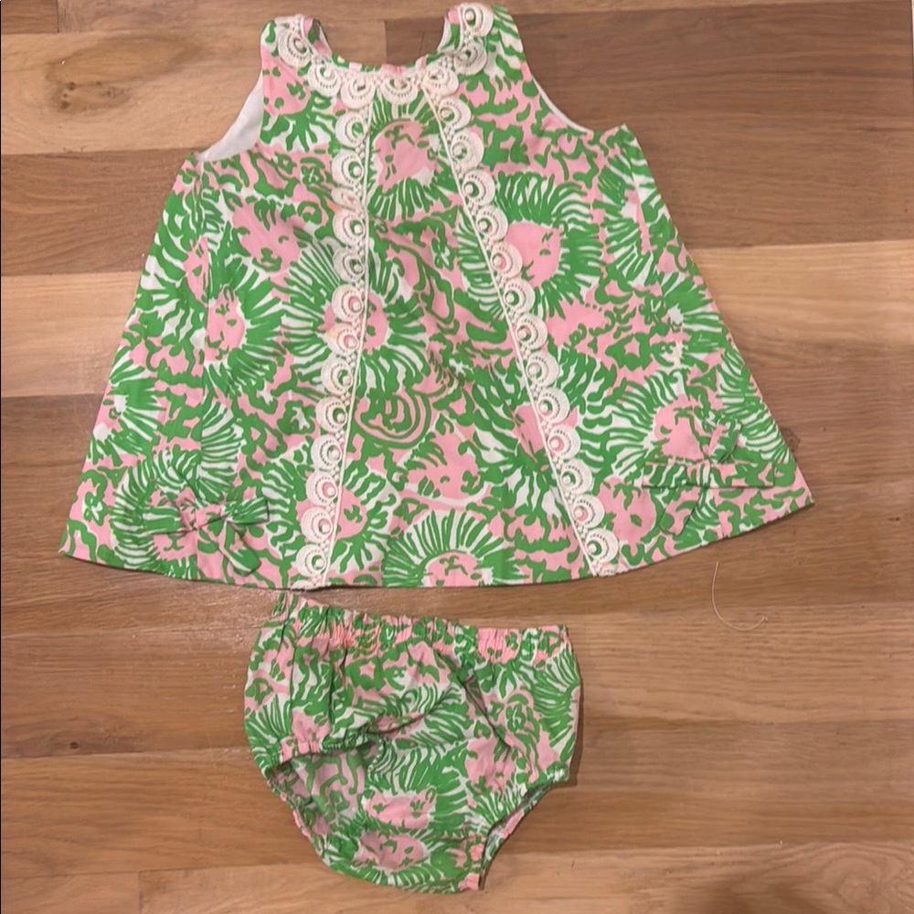 Floral Green and Pink Kids Dress Set | Lily Pulitzer